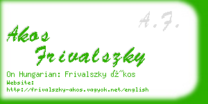 akos frivalszky business card